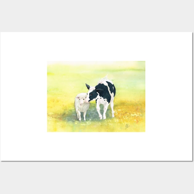 Best of Friends Watercolour Painting Wall Art by Heatherian